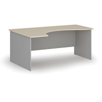 Ergonomický kancelársky pracovný stôl PRIMO GRAY, 1800 x 1200 mm, ľavý, sivá/breza