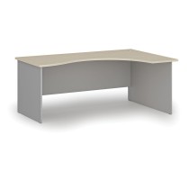 Ergonomický kancelársky pracovný stôl PRIMO GRAY, 1800 x 1200 mm, pravý, sivá/breza