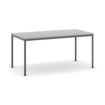 Esstisch, 1600 x 800 mm, Platte grau, Tischgestell dunkelgrau