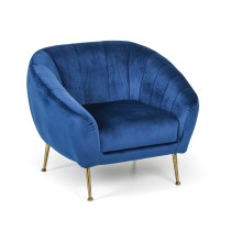 Fotel aksamit MARLENE, niebieski
