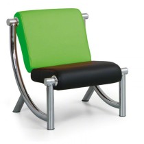Fotel do poczekalni ekoskóra JAZZY II, zielony/czarny