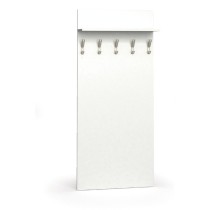 Garderoba z wieszakami PRIMO, 5 haczyków, półka, biały