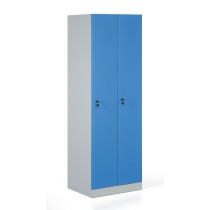 Garderobenschrank aus Stahl, zerlegt, Tür blau, Zylinderschloss