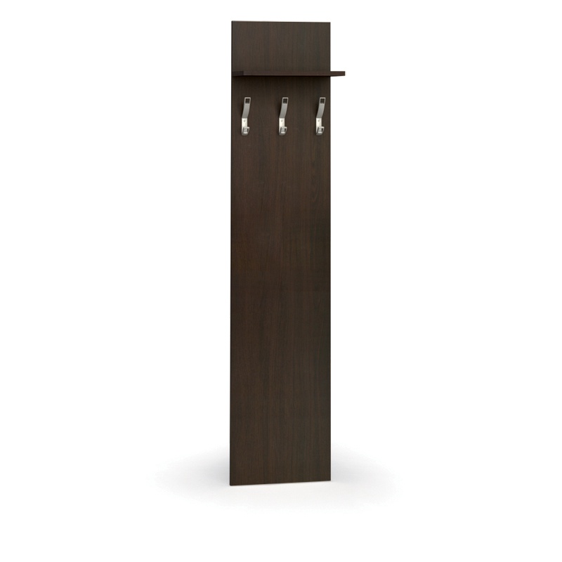 Garderobenwand PRIMO, 3 Kleiderhaken, Ablage, Wenge