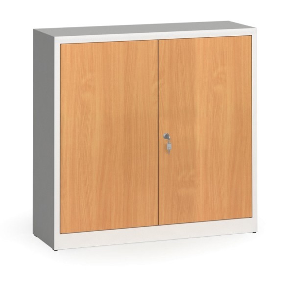geschweißter Schrank mit lamin. Türen, 1150 x 1200 x 400 mm, RAL 7035