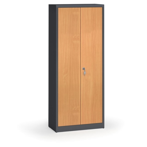 geschweißter Schrank mit lamin. Türen, 1950 x 800 x 400 mm, RAL 7016