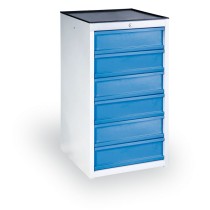GÜDE Werkstatt-Schubladen-Werkzeugcontainer, 6 Schubladen, 1100 x 570 x 590 mm, blau