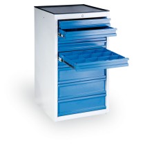 GÜDE Werkstatt-Schubladen-Werkzeugcontainer, 9 Schubladen, 1100 x 570 x 590 mm, blau