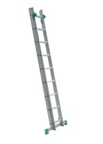 Hliníkový dvojdielny univerzálny rebrík ALVE EUROSTYL s úpravou na schody, 2x11 priečok, dĺžka 5,13 m