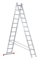 Hliníkový dvojdielny výsuvný viacúčelový rebrík HOBBY, 2x12 priečok, 5,62 m