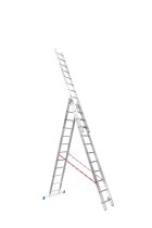 Hliníkový trojdielny výsuvný rebrík VENBOS PROFI, 3x12 priečok, 7,91 m