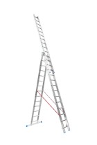 Hliníkový trojdielny výsuvný rebrík VENBOS PROFI, 3x14 priečok, 9 m