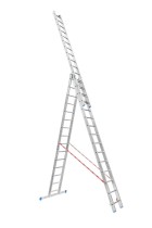 Hliníkový trojdielny výsuvný rebrík VENBOS PROFI, 3x15 priečok, 9,79 m