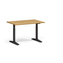 Höhenverstellbarer Schreibtisch, elektrisch, 675-1325 mm, Tischplatte 1200x800 mm, schwarzes Untergestell, Buche