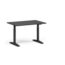 Höhenverstellbarer Schreibtisch, elektrisch, 675-1325 mm, Tischplatte 1200x800 mm, schwarzes Untergestell, graphit