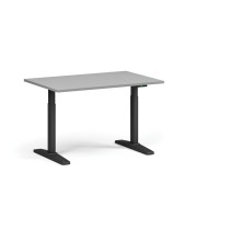 Höhenverstellbarer Schreibtisch, elektrisch, 675-1325 mm, Tischplatte 1200x800 mm, schwarzes Untergestell, grau