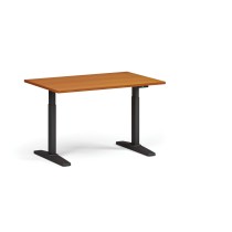 Höhenverstellbarer Schreibtisch, elektrisch, 675-1325 mm, Tischplatte 1200x800 mm, schwarzes Untergestell, Kirsche