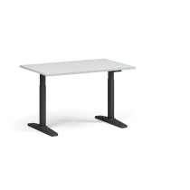 Höhenverstellbarer Schreibtisch, elektrisch, 675-1325 mm, Tischplatte 1200x800 mm, schwarzes Untergestell, weiß