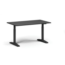 Höhenverstellbarer Schreibtisch, elektrisch, 675-1325 mm, Tischplatte 1400x800 mm, schwarzes Untergestell, graphit
