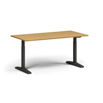 Höhenverstellbarer Schreibtisch, elektrisch, 675-1325 mm, Tischplatte 1600x800 mm, schwarzes Untergestell