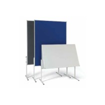 Informačná a moderačná tabuľa, 1200 x 1500 mm, textilná, modrá, sklopná