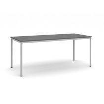 Jedálenský stôl, 1800 x 800 mm, doska grafit, podnož sv. sivá
