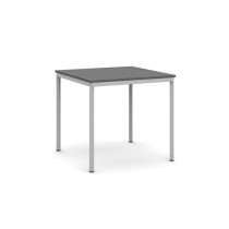 Jedálenský stôl, 800 x 800 mm, doska grafit, podnož sv. sivá