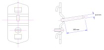 Jednoduchý hák - rovný - držiak náradia pre EUROPERFO panely