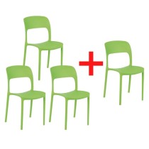 Jídelní židle REFRESCO, zelená, 3+1 ZDARMA