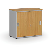 Kancelářská skříň se zasouvacími dveřmi PRIMO GRAY, 740 x 800 x 420 mm