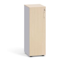 Kancelárska skriňa s dverami PRIMO, 1087 x 400 x 420 mm, sivá / breza