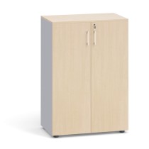 Kancelárska skriňa s dverami PRIMO, 1087 x 800 x 420 mm, sivá / breza
