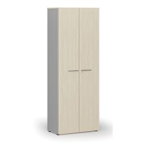 Kancelárska skriňa s dverami PRIMO GRAY, 2128 x 800 x 420 mm, sivá/breza