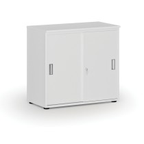 Kancelárska skriňa so zasúvacími dverami PRIMO WHITE, 740 x 800 x 420 mm, biela