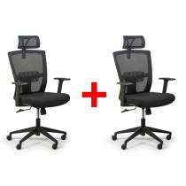 Kancelárska stolička FANTOM 1+1 ZADARMO, čierna