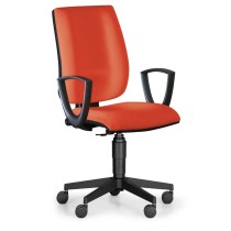 Kancelárska stolička FIGO s podpierkami rúk, permanentný kontakt, oranžová