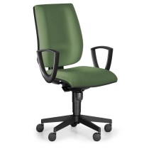 Kancelárska stolička FIGO s podpierkami rúk, synchrónna mechanika, zelená