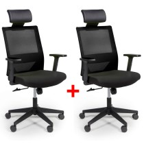 Kancelárska stolička so sieťovaným operadlom WOLF 1+1 ZADARMO, čierna