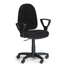 Kancelárska stolička TORINO s podpierkami rúk, permanentný kontakt, čierna