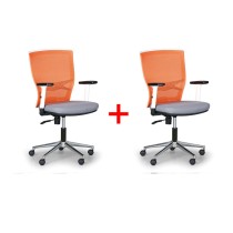 Kancelářská židle HAAG 1+1 ZDARMA, oranžová / šedá