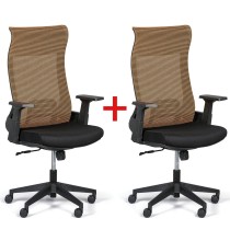 Kancelářská židle HARPER 1+1 ZDARMA, hnědá