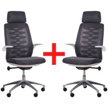 Kancelářská židle se síťovaným opěrákem SITTA WHITE 1+1 ZDARMA, černá