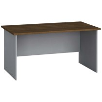 Kancelársky písací stôl PRIMO FLEXI, rovný 1400 x 800 mm, sivá / orech