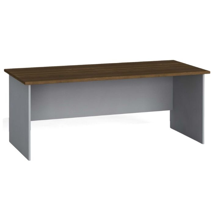 Kancelársky písací stôl PRIMO FLEXI, rovný 1800 x 800 mm, sivá / orech