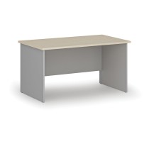 Kancelársky písací stôl rovný PRIMO GRAY, 1400 x 800 mm, sivá/breza