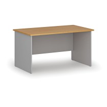 Kancelársky písací stôl rovný PRIMO GRAY, 1400 x 800 mm, sivá/buk