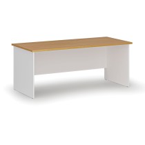 Kancelársky písací stôl rovný PRIMO WHITE, 1800 x 800 mm, biela/buk