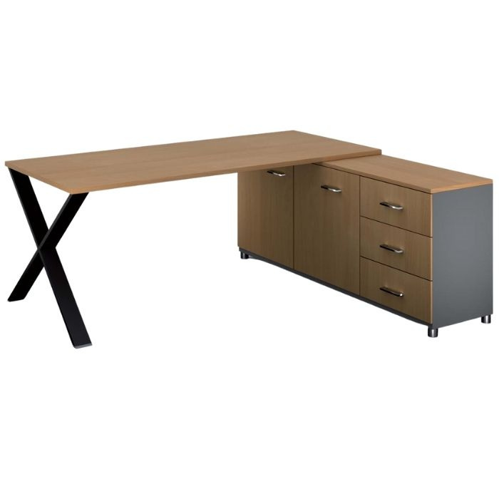 Kancelářský pracovní stůl PRIMO PROTEST se skříňkou vpravo, deska 1800x800 mm, dezén