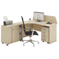 Kancelářský pracovní stůl s kontejnerem MIRELLI A+, typ F