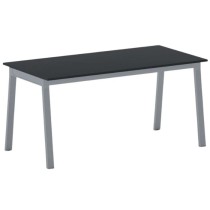 Kancelársky pracovný stôl PRIMO BASIC, sivostrieborná podnož, 1600 x 800 mm, grafitová